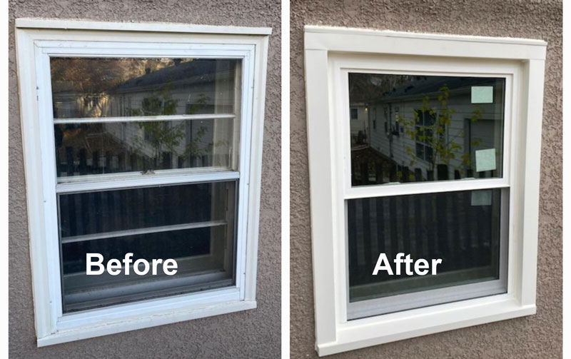 Energy-efficient double-pane window installation in Hopkins, MN home for winter and summer comfort